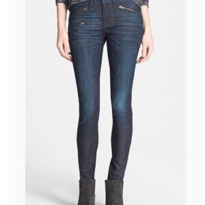 Rag & Bone Women's 29 Jean Dark Wash Kensington W1522K520ND Dark Zippers Moto